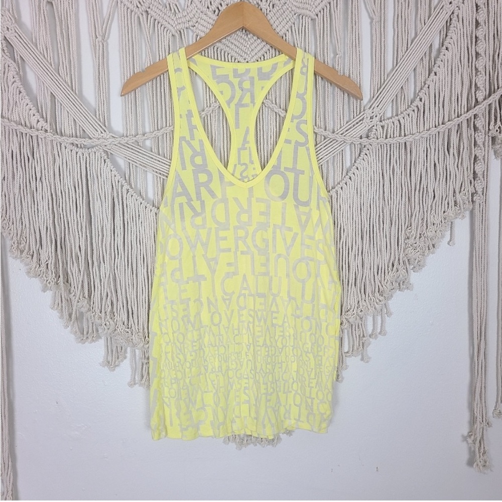 Lululemon Mellow Lemon Burnout
Tank Top Size 6